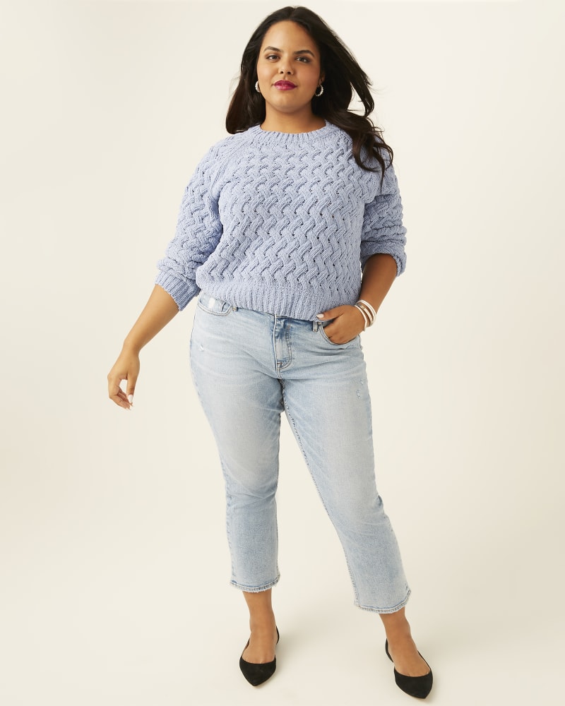 Plus size model wearing Cordelia Slim Straight-Leg Jeans by Vigoss | Dia&Co | dia_product_style_image_id:171952